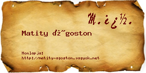 Matity Ágoston névjegykártya